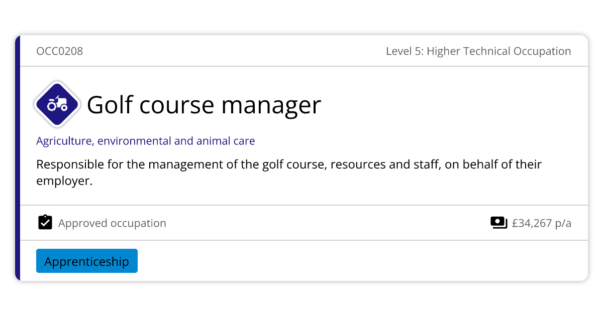 Golf course manager