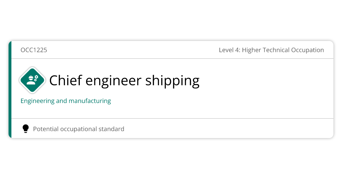 Chief engineer shipping