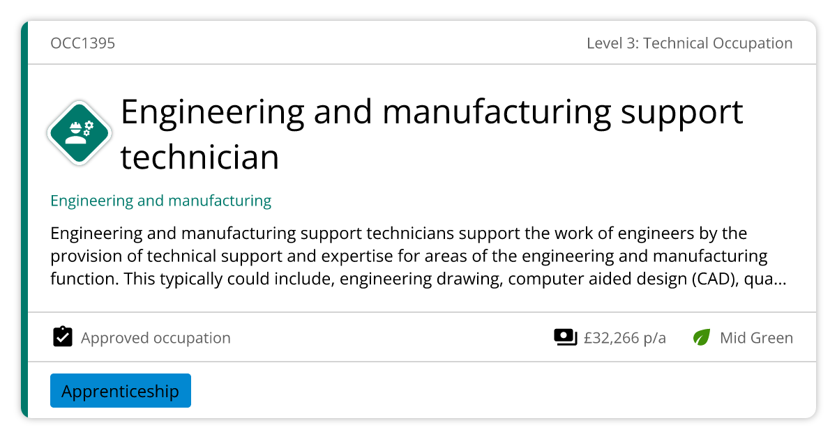 Engineering and manufacturing support technician